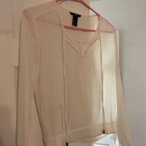 H&M Cream and Pink Top